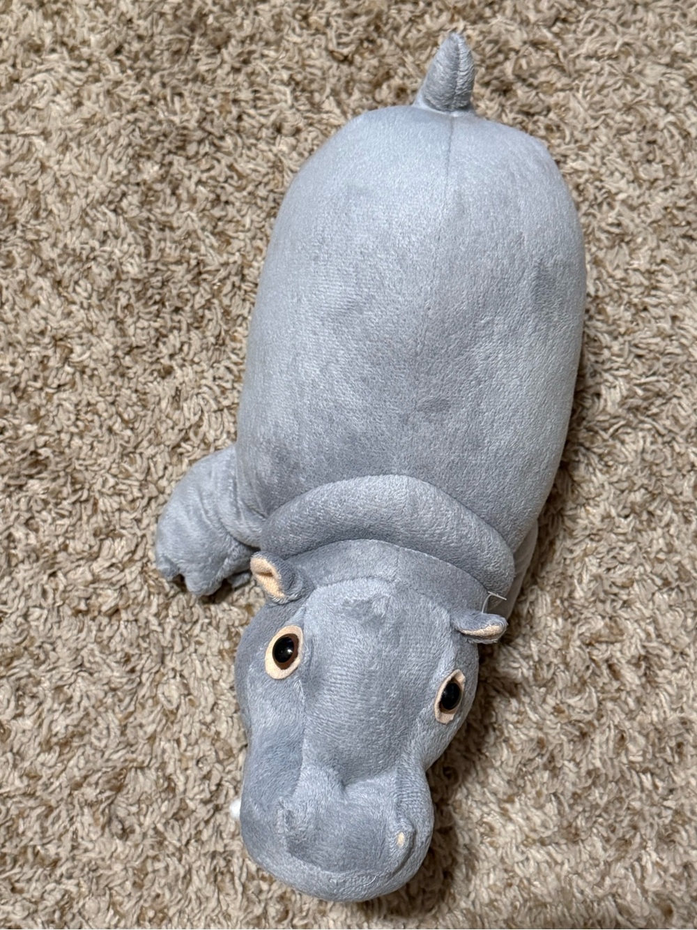 Adore Gray Plush Hippo Accent Pillow